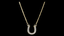 Load image into Gallery viewer, Pavé Horseshoe Necklace - 14K Gold