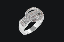 Load image into Gallery viewer, 14K Diamond Pave` Buckle Ring - Elegant Elements By Kelly