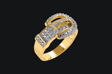 Load image into Gallery viewer, 14K Diamond Pave` Buckle Ring - Elegant Elements By Kelly