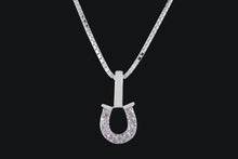 Load image into Gallery viewer, Sterling Silver Delicate Cubic Zirconia Horseshoe Necklace - Elegant Elements By Kelly
