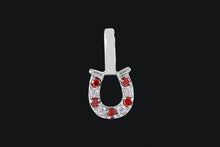 Load image into Gallery viewer, 14K Gold Ruby & Diamond Tiny Delicate Horseshoe Necklace - Elegant Elements By Kelly