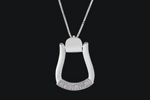 Load image into Gallery viewer, Sterling Silver Large Oxbow Stirrup Necklace - Elegant Elements By Kelly