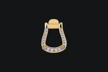 Load image into Gallery viewer, 14K Gold Diamond Oxbow Stirrup Necklace - Elegant Elements By Kelly