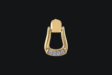 Load image into Gallery viewer, 14K Gold Small Oxbow Diamond Stirrup Necklace - Elegant Elements By Kelly