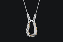 Load image into Gallery viewer, Sterling Silver & Gold Overlay Engraved Western Stirrup - Elegant Elements By Kelly