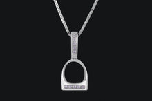 Load image into Gallery viewer, 14K Gold Small Diamond English Stirrup Necklace - Elegant Elements By Kelly
