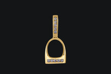 Load image into Gallery viewer, 14K Gold Small Diamond English Stirrup Necklace - Elegant Elements By Kelly