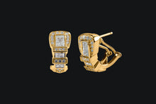 Load image into Gallery viewer, 14k Gold Diamond Ranger Style Buckle Earrings - Elegant Elements By Kelly