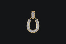 Load image into Gallery viewer, 14K Diamond Baguette Horseshoe Pendant - Elegant Elements By Kelly