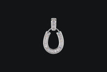 Load image into Gallery viewer, 14K Gold Baguette Horseshoe Diamond Necklace