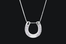 Load image into Gallery viewer, Sterling Silver Large Horseshoe Necklace - Elegant Elements By Kelly