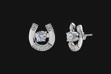 Load image into Gallery viewer, 14K Gold Stud Earring With Horseshoe Jackets - Elegant Elements By Kelly