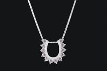 Load image into Gallery viewer, Sterling Silver Outside Set Cubic Zirconia Horseshoe Necklace - Elegant Elements By Kelly