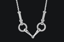 Load image into Gallery viewer, 14K White Gold Diamond Snaffle Bit Necklace - Elegant Elements By Kelly