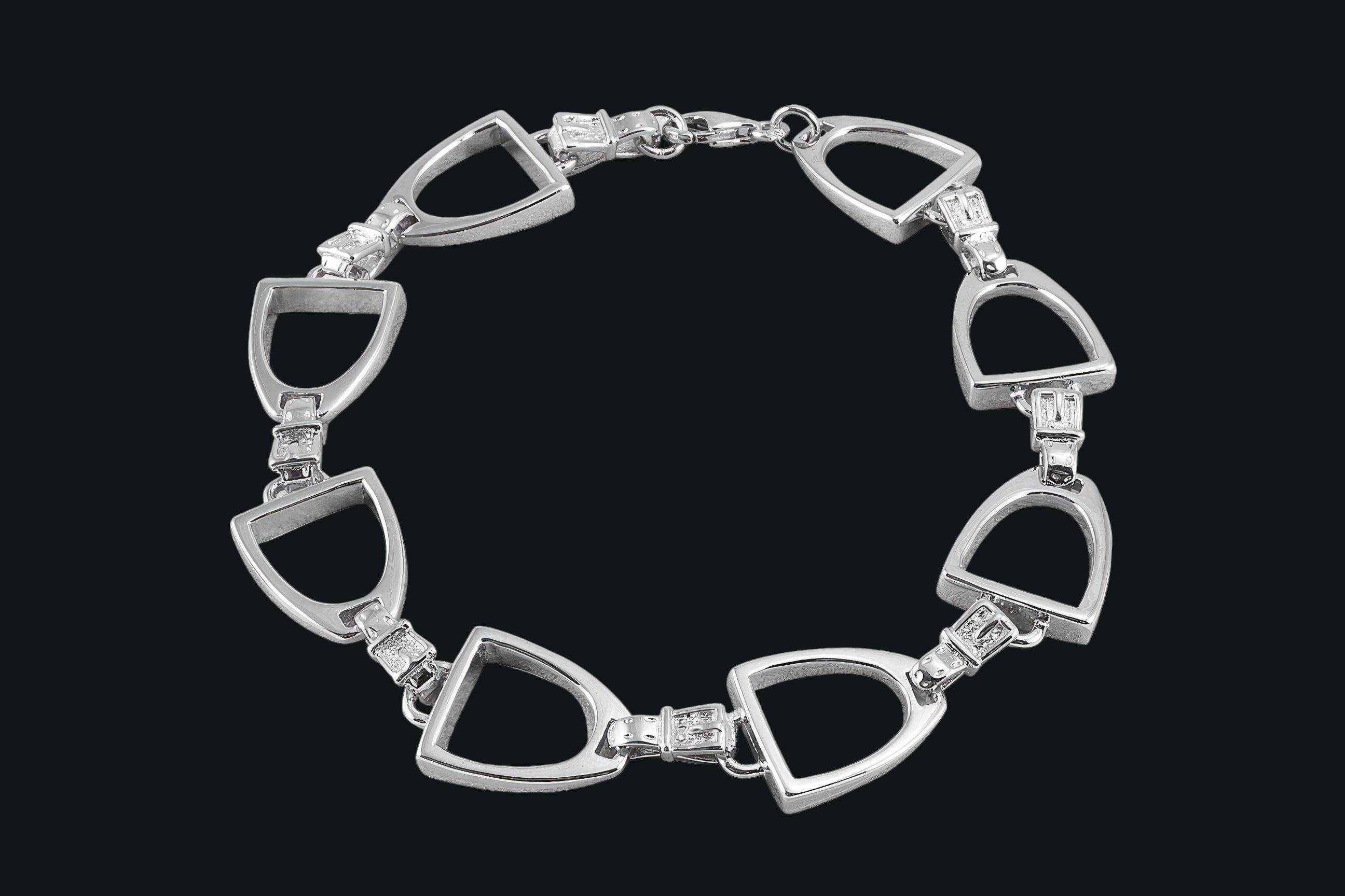 Equestrian Style Stirrup Link Bracelet Sterling Silver offers Mexico