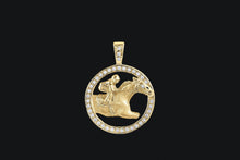Load image into Gallery viewer, 14K Yellow Gold Circle Diamond Horse Necklace - Elegant Elements By Kelly
