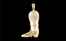 Load image into Gallery viewer, 14K Gold Diamond Western Boot Pendant