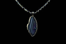 Load image into Gallery viewer, Stunning Purple Agate Pendant With Gold Leafing & Glass Pearl Beads - Elegant Elements By Kelly
