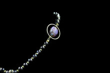 Load image into Gallery viewer, Stunning Purple Agate Pendant With Gold Leafing & Glass Pearl Beads - Elegant Elements By Kelly