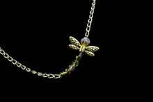 Load image into Gallery viewer, Amber Dragonfly Necklace With Gold Filled Chain - Elegant Elements By Kelly