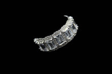 Load image into Gallery viewer, Sterling Silver Emerald Cut Halo Eternity Band - Elegant Elements By Kelly