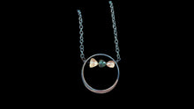 Load image into Gallery viewer, Sterling Silver Oxidized Open Circle Necklace with Multi-Colored Tourmaline Necklace - Elegant Elements By Kelly