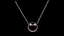 Load image into Gallery viewer, Sterling Silver Oxidized Open Circle Necklace with Multi-Colored Tourmaline Necklace - Elegant Elements By Kelly