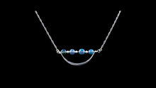 Load image into Gallery viewer, Sterling Silver Half Crescent Blue Opal Accents Necklace - Elegant Elements By Kelly