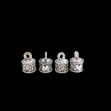 Load image into Gallery viewer, Sterling Silver Round End Cap 8.0mm With Horseshoe And Heart Hammered Rustic Finished Oxidized - Elegant Elements By Kelly