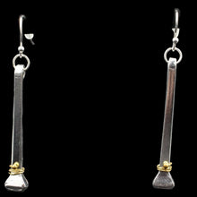 Load image into Gallery viewer, Sterling Silver & Aluminum Horse Nail Earrings With Gold Tone Accent - Elegant Elements By Kelly