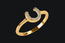 Load image into Gallery viewer, 14K Diamond Horseshoe RIng - Elegant Elements By Kelly
