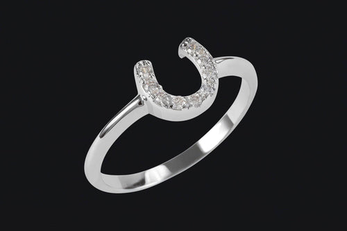 Sterling Silver Cubic Zirconia Horseshoe Ring - Elegant Elements By Kelly