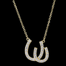 Load image into Gallery viewer, 14K Gold Double Horseshoe Diamond Necklace

