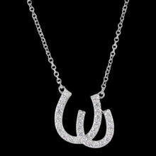 Load image into Gallery viewer, 14K Gold Double Horseshoe Diamond Necklace
