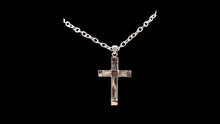Load image into Gallery viewer, Men’s Custom Sterling Silver 38mm Horsehair Cross Necklace - Elegant Elements By Kelly
