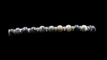 Load image into Gallery viewer, BR019-Grey_CZ_Pear_Beaded_Bracelet_Front

