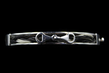 Load image into Gallery viewer, Custom Sterling Silver Equestrian Oval Snaffle Bangle Bracelet - Elegant Elements By Kelly
