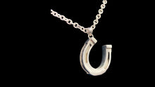 Load image into Gallery viewer, Custom Sterling Silver Large Horsehair Horseshoe Pendant With Sterling Silver Chain - Elegant Elements By Kelly
