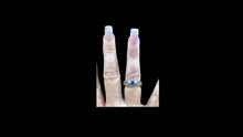Load image into Gallery viewer, Custom Sterling Silver Equestrian Horsehair Inlay Ring with Synthetic Opal - Elegant Elements By Kelly

