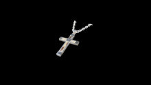 Load image into Gallery viewer, Men’s Custom Sterling Silver 38mm Horsehair Cross Necklace - Elegant Elements By Kelly
