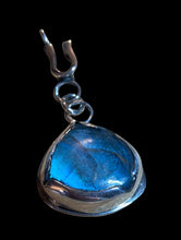 Load image into Gallery viewer, Custom Sterling Silver Labradorite Pendant with Horseshoe Bail – One of a Kind - Elegant Elements By Kelly
