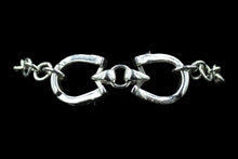 Load image into Gallery viewer, Custom Sterling Silver Bracelet w/ Double Horseshoe Charm - Elegant Elements By Kelly
