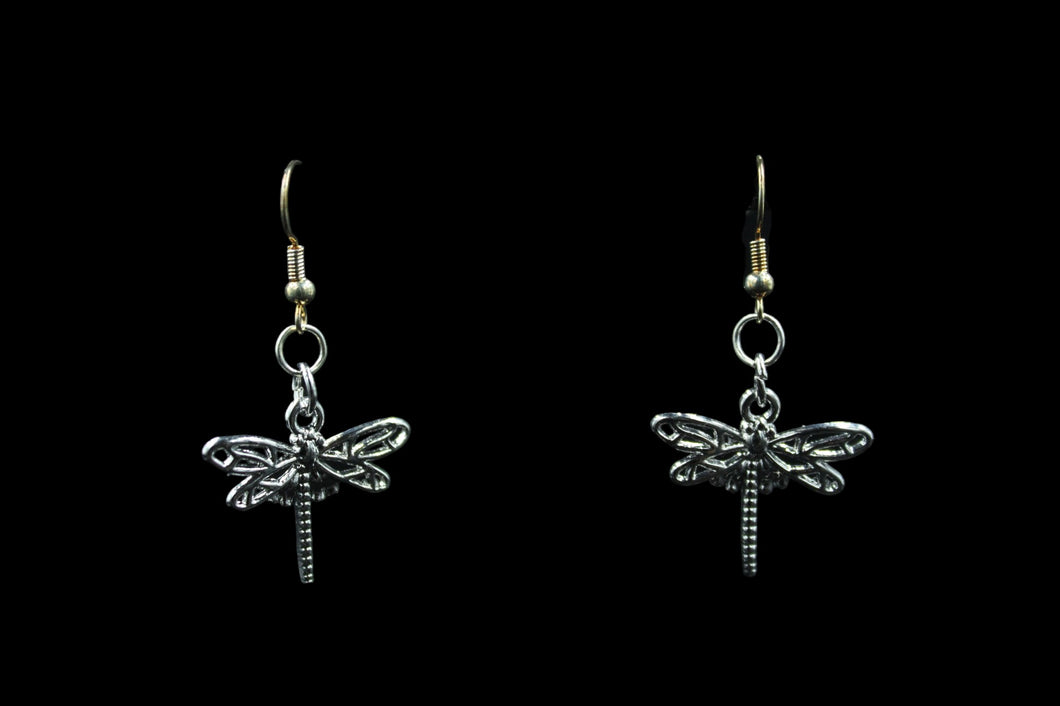 Silver Tone Dragonfly Earrings - Elegant Elements By Kelly