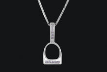 Load image into Gallery viewer, 14K Gold Small Diamond English Stirrup Necklace - Elegant Elements By Kelly
