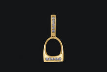 Load image into Gallery viewer, 14K Gold Small Diamond English Stirrup Necklace - Elegant Elements By Kelly
