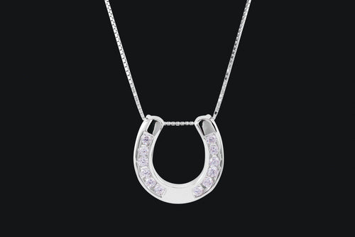 Sterling Silver Large Horseshoe Necklace - Elegant Elements By Kelly