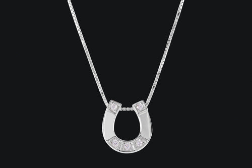 Sterling Silver Small Horseshoe Necklace - Elegant Elements By Kelly