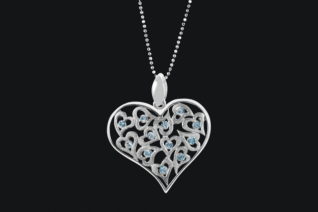 Sterling Silver Cubic Zirconia Multi-Heart Pendnat - Elegant Elements By Kelly