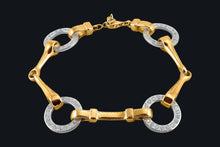 Load image into Gallery viewer, 14K Two Tone Gold Snaffle Bit Diamond Bracelet - Elegant Elements By Kelly
