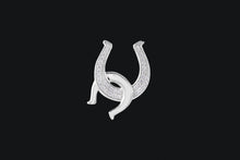 Load image into Gallery viewer, 14K White Gold Diamond Double Horseshoe Necklace - Elegant Elements By Kelly
